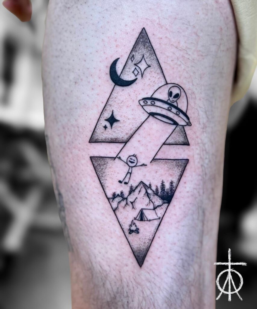 Geometric Tattoo, Blackwork Tattoo, Dotwork Tattoo by Claudia Fedorovici