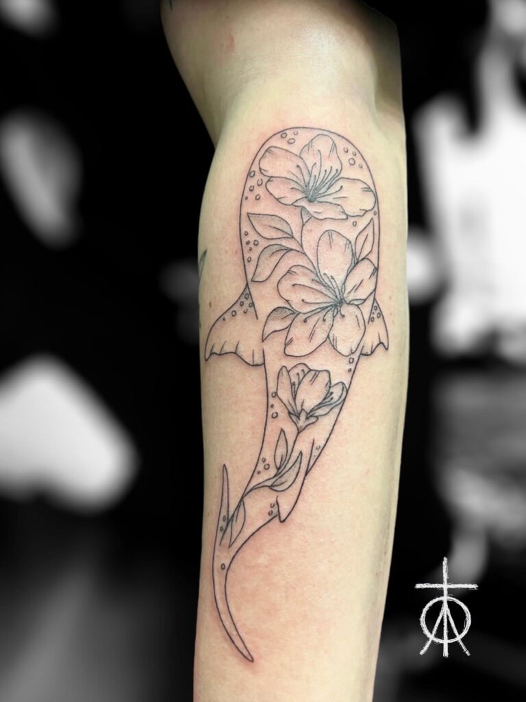 Floral Tattoo, Fine Line Tattoo, Feminine Tattoo by Claudia Fedorovici