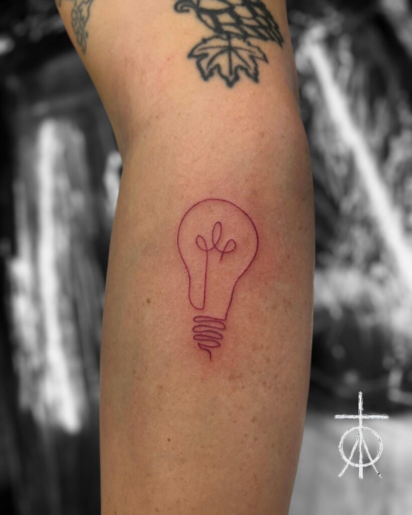Red Ink Tattoo, Fine Line Tattoo, Tiny Tattoo, Small Tattoo