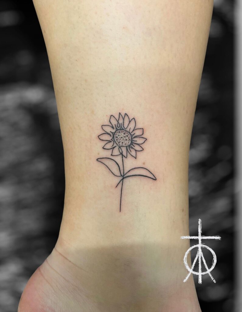 Small Tattoo, Fine Line Tattoo, Dotwork Tattoo, Tiny Floral Tattoo