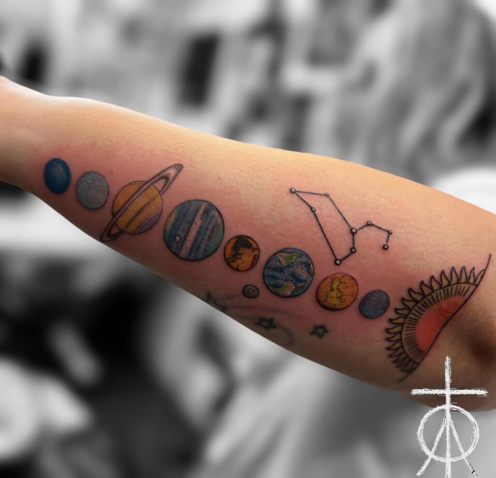 Color Tattoo, Planets Tattoo