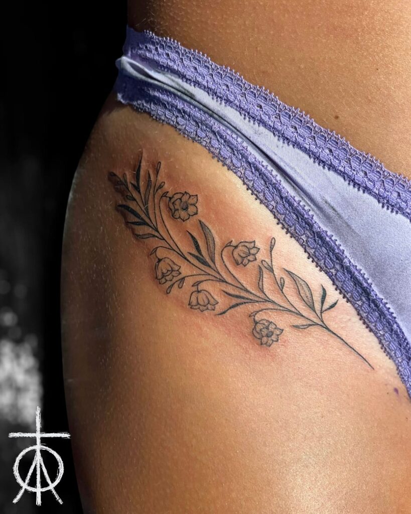 Fine Line Tattoo, The Best Floral Tattoo, Feminine Tattoo