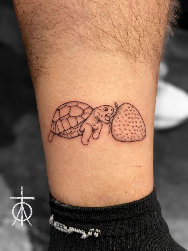 Cute Tattoo, Small Tattoo, Fine line Tattoo, Turtle Tattoo