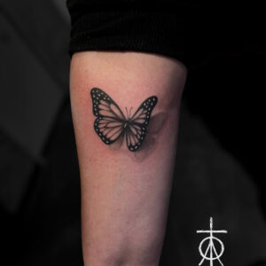 Cute Tattoo, Butterfly Tattoo, Black And Grey Tattoo by Claudia Fedorovici