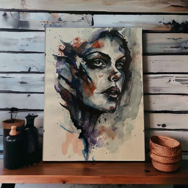 Gravity Watercolor Painting by The Artist Claudia Fedorovici
