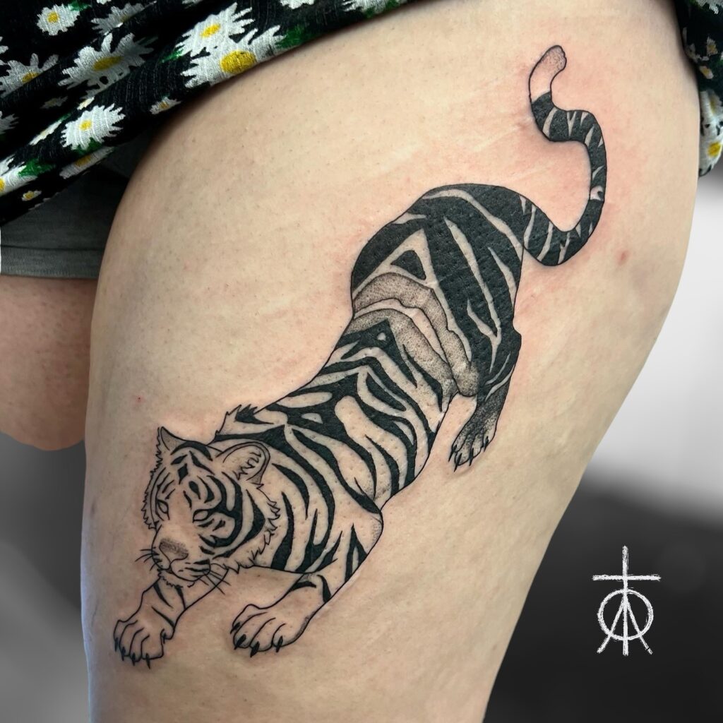 Beautiful Tiger Tattoo by Claudia Fedorovici