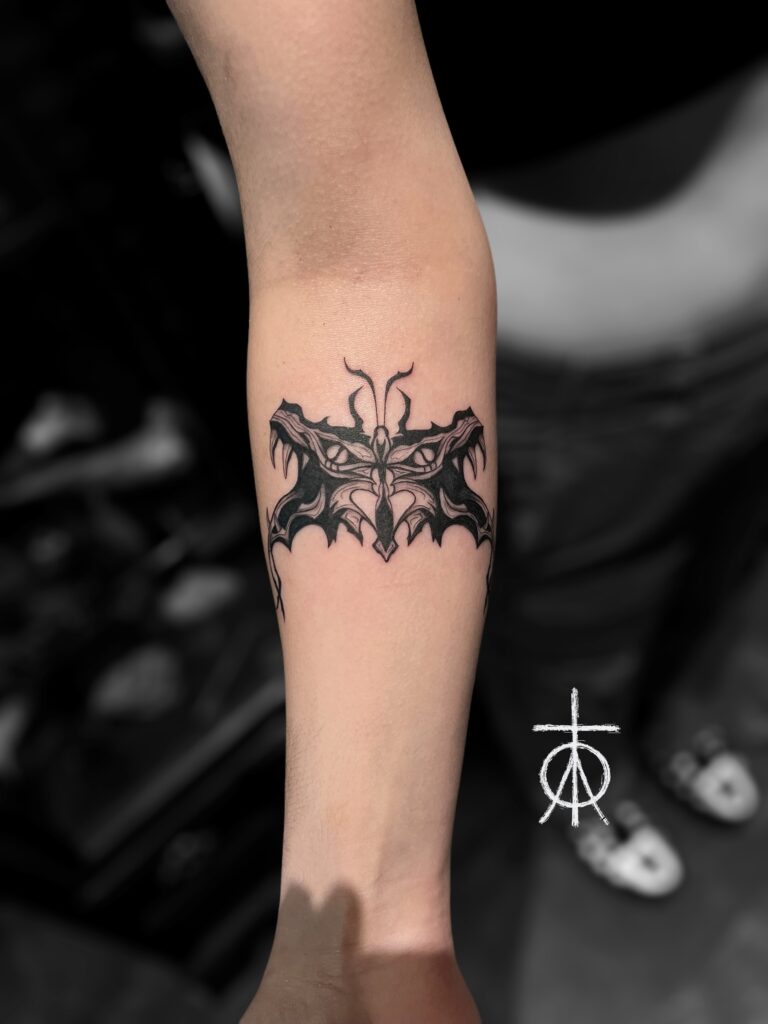Blackwork Tattoo, Snake Tattoo, Butterfly Tattoo