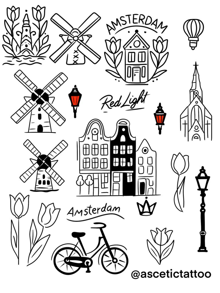 Amsterdam Tattoos, Amsterdam Flash Tattoo, Amsterdam Tattoo Artists