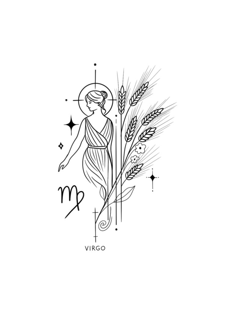 Virgo Tattoo Design By The Best Tattoo Artist Claudia Fedorovici