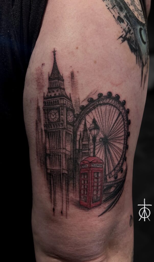 Travel Tattoo, London Tattoo, The Best Micro Trash Polka Tattoo